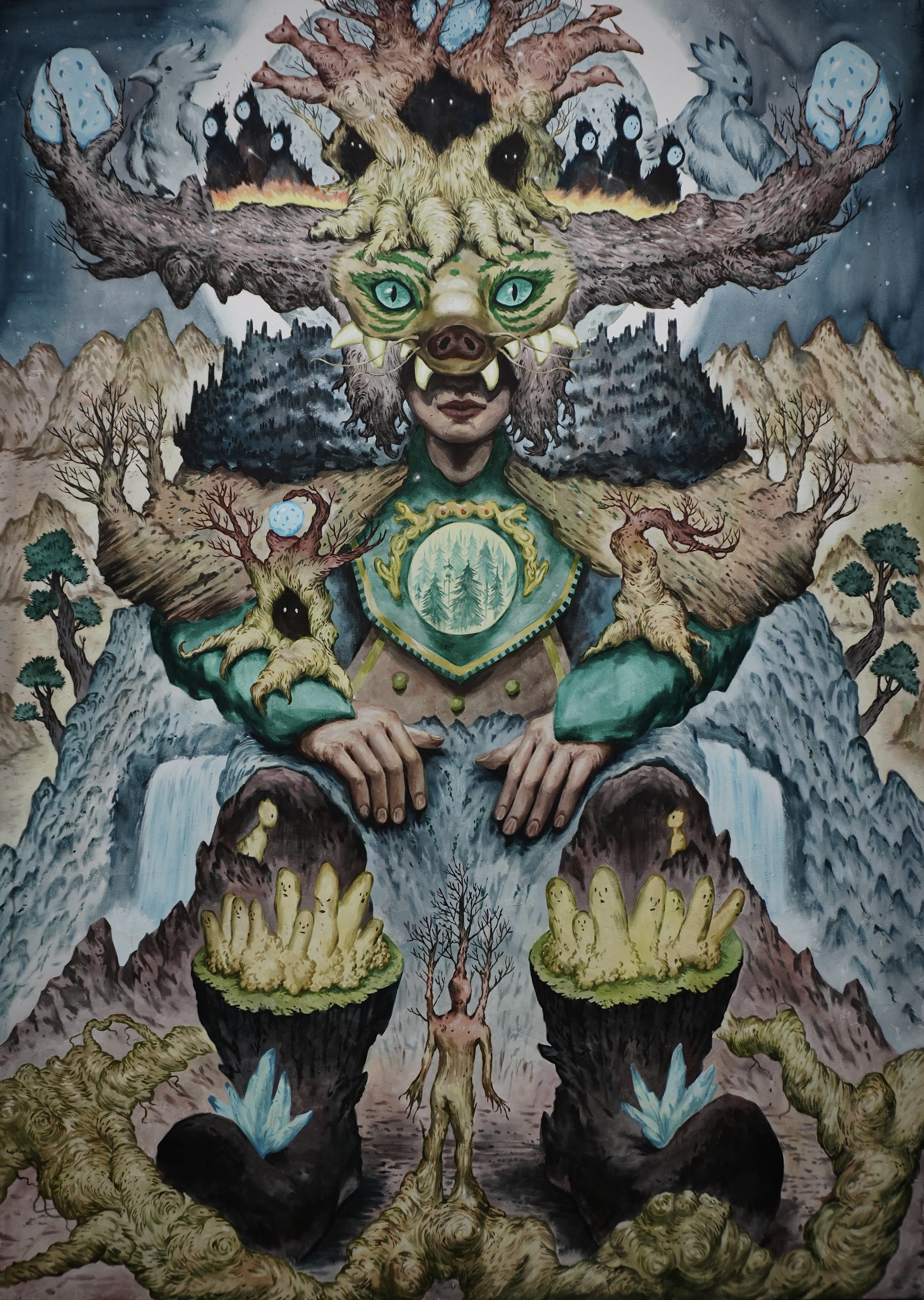 청룡의 땅, 연결된 세계 Land of the Azure Dragon 227.3x162.1cm, acrylic on canvas 2025.jpg