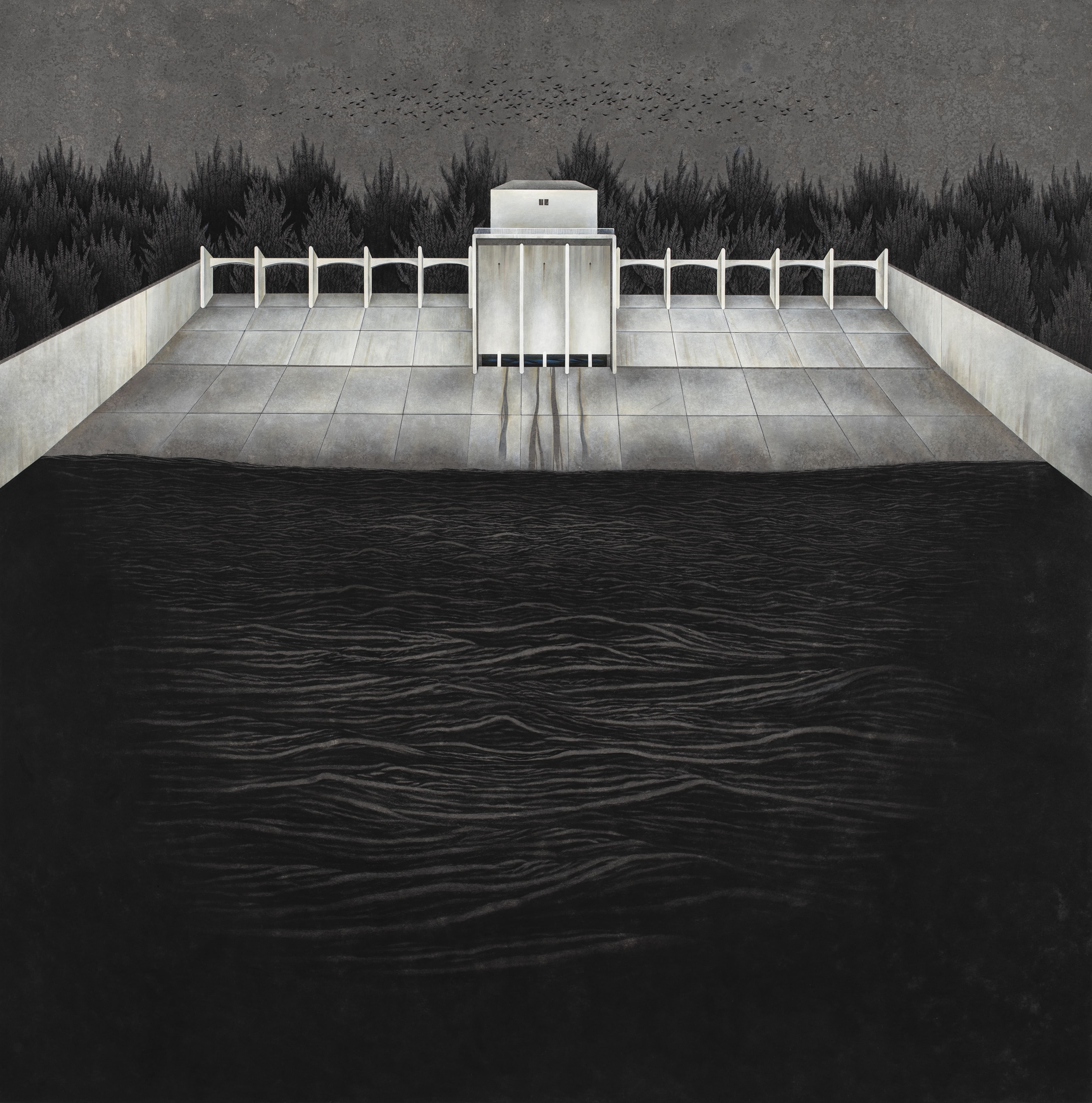 무저갱  2020 한지에 혼합재료 120x120cm abyss ink and color on Korean paper.jpg