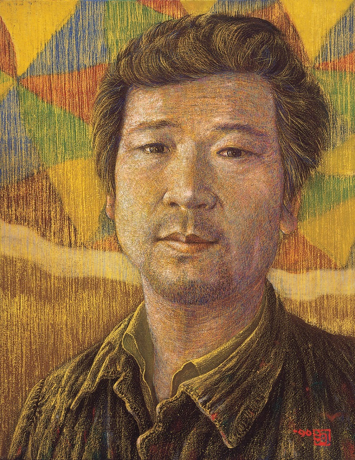 6.이강하, 자화상, 40.9x31.8cm, Oil Acrylic on Canvas, 1990.jpg